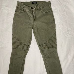 Express jeans, Olive green mid rise and size 0
